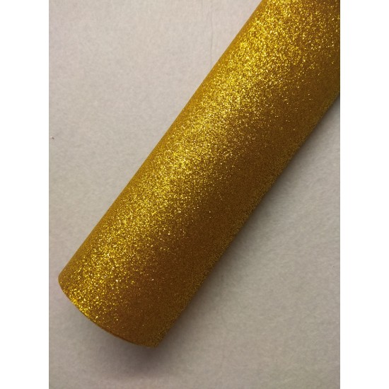 Экокожа (глиттер мелкий) 19,5*33 см цв. темное золото, цена за лист